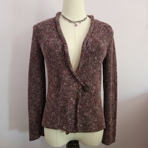J. Jill Purple Plum Boucle Crossover Wrap Blazer Cardigan NO Tag
